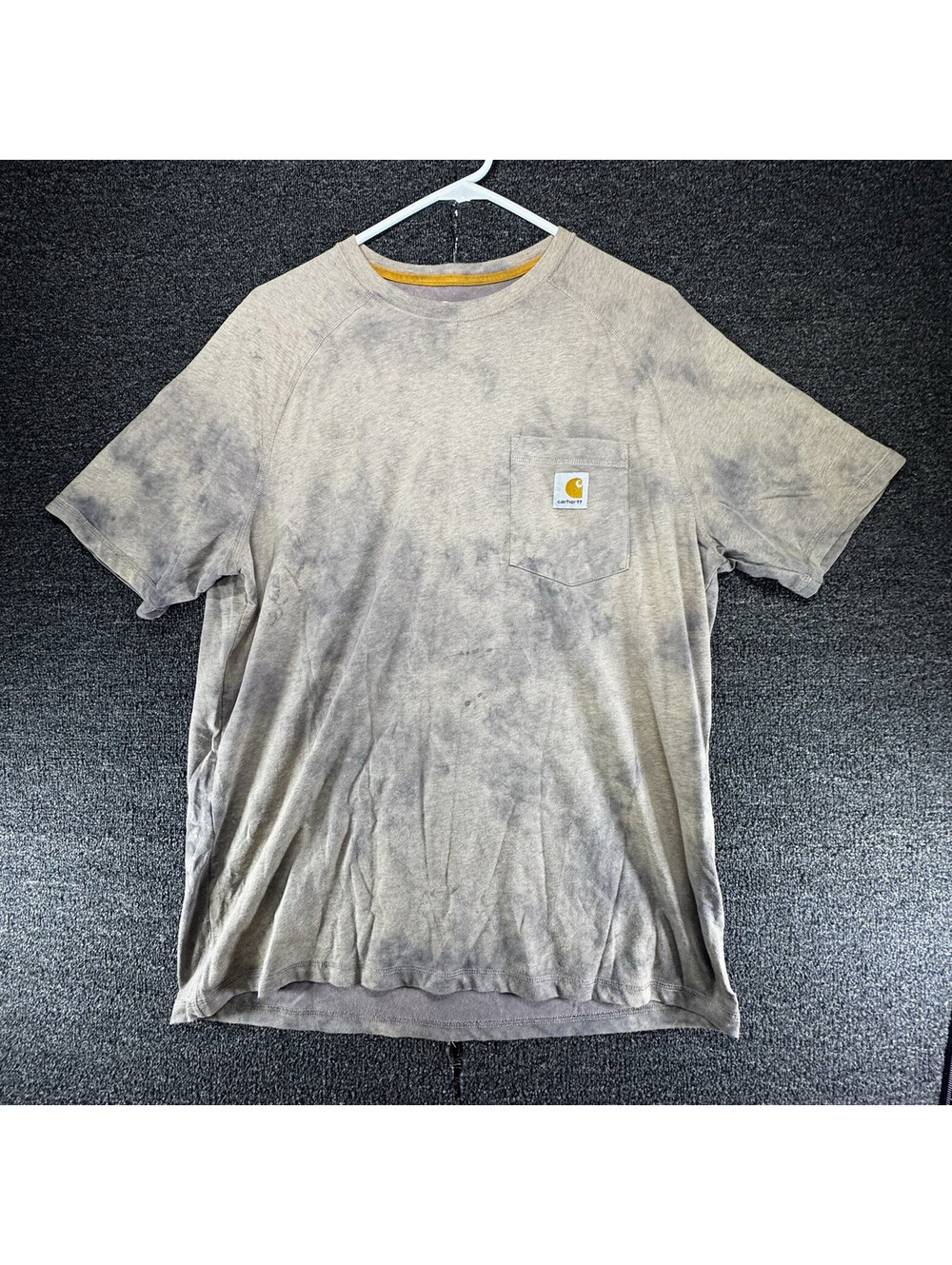 Carhartt Shirt Mens Large Gray Tie Dye Wash Pocket T-Shirt Short Sleeve Workwear